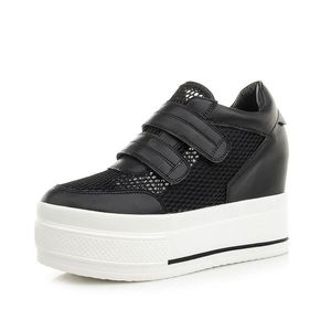 Hot koop-mode zomer ademend dames dikke zool trainers wiggen dames mesh hoge platform schoenen hoogte toenemende sneakers