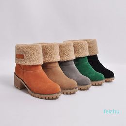 Venta caliente-Moda mujer Martin Boots con algodón grueso 5 colores Botines Chunky Heel Winter Snow Boots High Quality US4-12