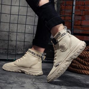 Vente chaude-Baskets montantes à la mode pour courir en automne et en hiver Chaussures de sport pour hommes Semelle antidérapante Bottes en cuir courtes 887