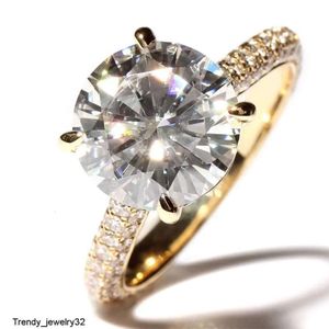 Hot Sale Fashional 14K Yellow Gold Halo Moissanite Ring Betrokkenheid Diamantring voor vrouw