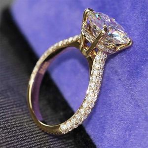 Hot Sale Fashional 14K geelgouden Halo Moissanite Ring diamanten verlovingsring voor dames