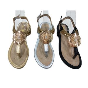 Hot koop-platte sandalen schoenen mode damesschoenen 2020 gouden platte sandalen zomer platte sandalen mode dames plus size