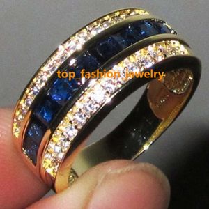 Vente chaude plein diamant saphir carré diamant bague plaqué or chiffres romains flash diamant bijoux universels pour hommes et femmes