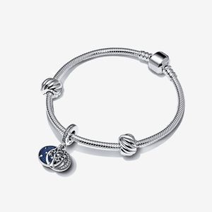 Venta caliente Galaxy Moon Bracelet Gift Set 925 Silver 2023 Nueva pulsera para mujer Diseñador de joyería de alta calidad DIY fit Pandora charms pulseras Collar colgante con caja