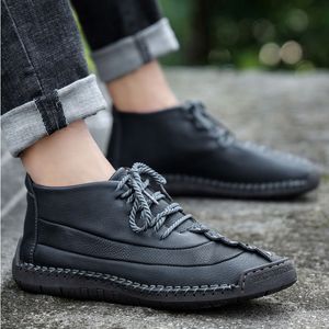 Vente chaude en cuir authentique épais semelle oxford chaussures élastiques masculins Coussiéraux de chaussures décontractées de mode pour hommes chaussures de sport chaussures extérieures