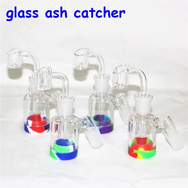 Cachimbo de água 14 mm 18 mm de espessura Pyrex Bubbler Ash Catcher 45 90 graus Adaptador de coletor de recuperação de vidro