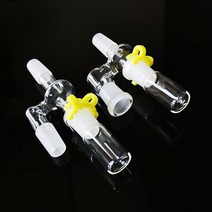 Adaptateur de capteur de cendres de récupération de verre 14mm 18mm mâle femelle Joint déroulant récupérateur avec pince en plastique accessoires pour fumer