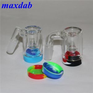 Recolectores de cenizas Hookah Glass Reclaim Catcher con recipientes de silicona de 5 ml y junta de 14 mm para bong de agua con plataforma dab