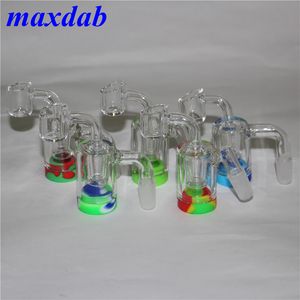 Hookah Glass Reclaim Catcher cendriers avec des récipients en silicone de 5 ml 14mm joint Quartz Banger clou pour Silicon dab staw pipe bong plate-forme pétrolière