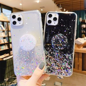 Hot Sale Glitter Poeder Bling Mobiele Telefoon Case Houder Socket Achterkant voor iPhone en Samsung