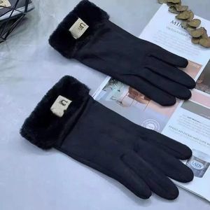 Vente chaude gants de haute qualité mode peluche gants imperméables pour hommes femmes velours laine de mouton dame cinq doigts mitaines conception femmes gants hiver automne