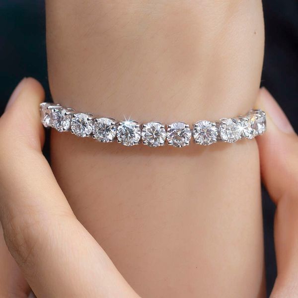 Bracelet rond en or de forme ronde, 3 carats, 4 carats, 5 carats, chaîne de Tennis en diamant cultivé en laboratoire, offre spéciale