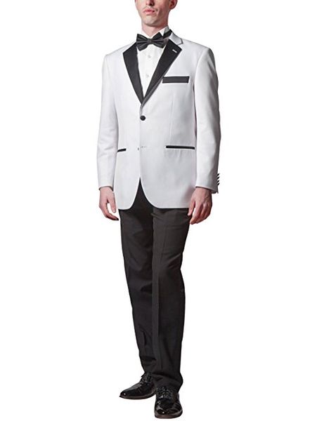 Venta caliente Padrinos de boda Muesca Solapa negra Novio Esmoquin Dos botones Trajes de hombre Boda / Baile de graduación / Cena Mejor hombre Blazer (Chaqueta + Pantalones + Corbata) A770