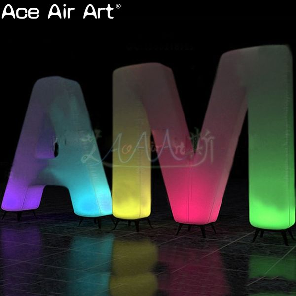 Monogramme de lettres AHM gonflable au sol brillant porte à porte fabriqué en Chine pour la décoration de fête ou de scène en vente