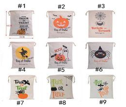 Offre spéciale sacs de bonbons Halloween grands sacs à main en toile tromper ou traiter citrouille diable araignée sacs-cadeaux Halloween en stock