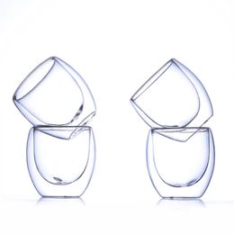 Hittebestendige Dubbele Wall Tumblers Glass Cup 80/250 / 350/450/650 ml Bier Koffie Water Cups Transparent