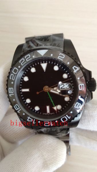 Venta caliente de alta calidad para hombre reloj deportivo serie GMT 116710 esfera negra bisel de cerámica cristal de zafiro reloj mecánico automático para hombre