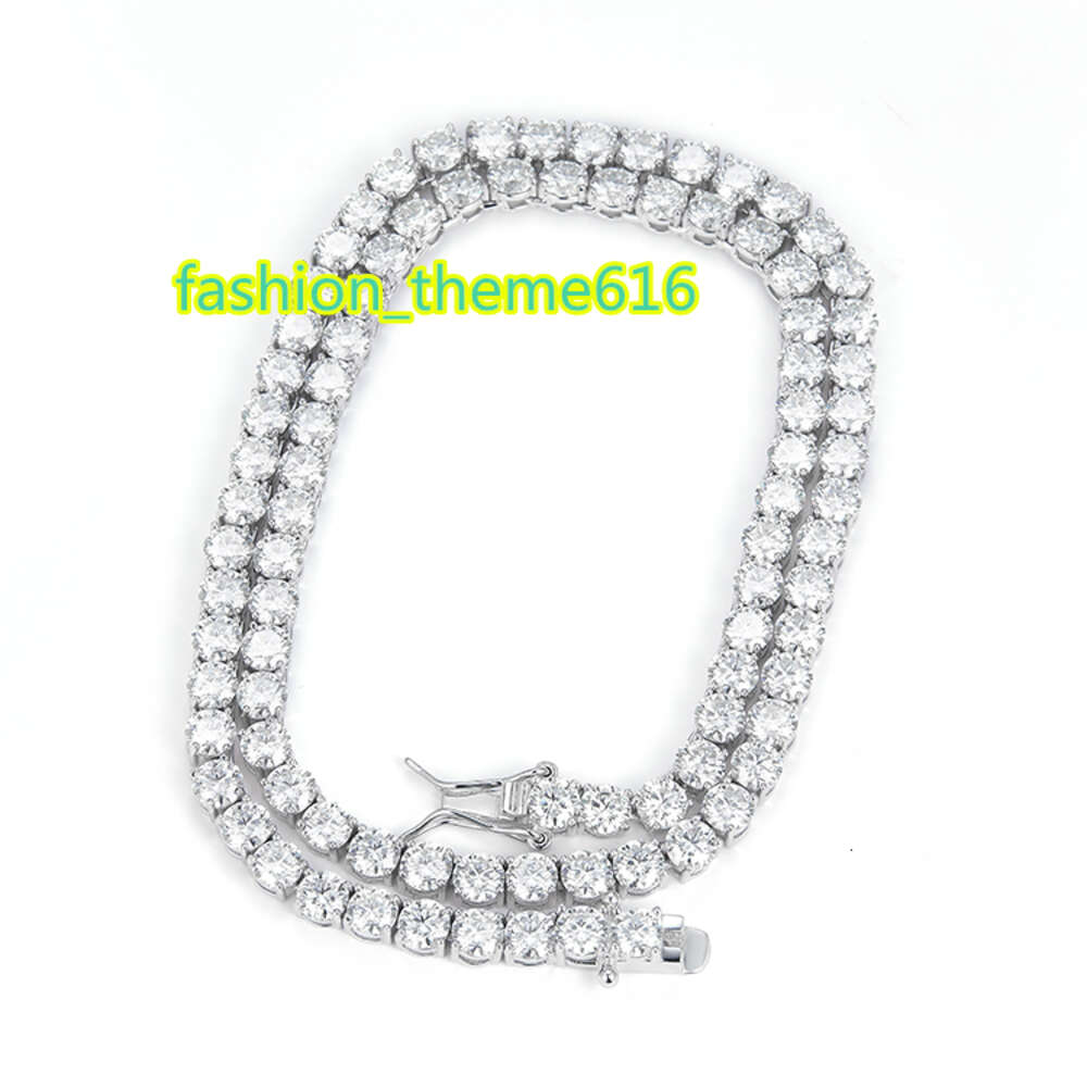 Hot Sale Hip Hop Chain 925 Sterling Silver VVS Moissanite Small Size 2MM Width Tennis Chain Factory Price
