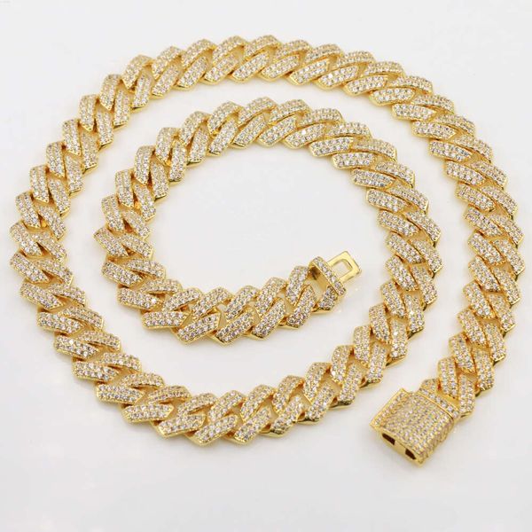 Gran oferta, collar de Hip Hop, cadena de eslabones cubanos de moissanita chapada en oro de plata 925 y 18k