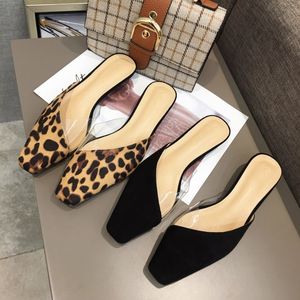 Vente chaude-Hot2019 Square Fund Down Spelling Color Low avec des chaussures pour femmes pantoufle