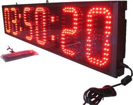 Hot Countdown / UP LED Display Clock Sports Game Timer Real-Time 12 /24-uur Red Red Remote Control Single-Side Aluminium frame kan worden aangepast