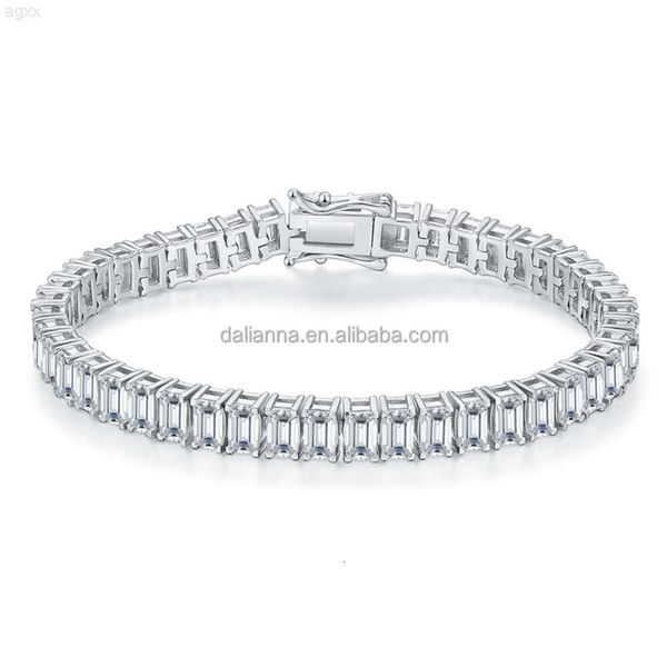 Bracelets de Tennis en Moissanite, argent 925 plaqué or, longueur 16cm, 18cm, 20cm, taille émeraude 0,5 ct, offre spéciale