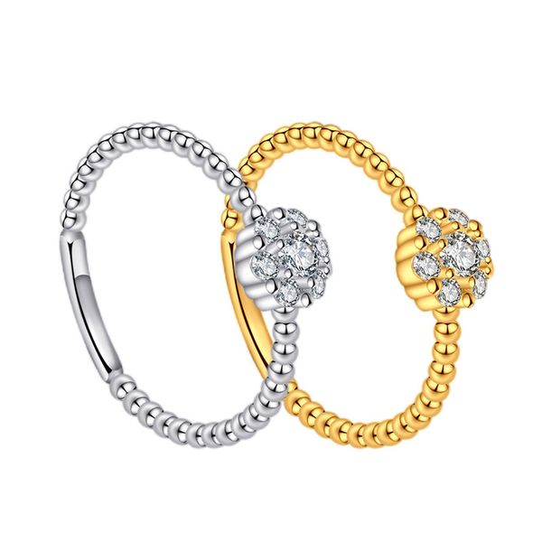 Gran oferta en Japón y Corea del Sur S925 anillo femenino de plata de ley con microincrustaciones de diamantes llenos de personalidad popular