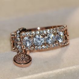 Hot Koop Infinity Gloednieuwe 2019 Sieraden Sterling Sier White Clear Topaz CZ Diamond Key Vrouwen Bruiloft Vintage Band Ring