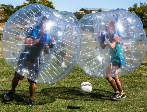 Offre spéciale gonflable humain Hamster balle jouets boucle boucle jouet drôle bulle ballon de Football costume de Football humain