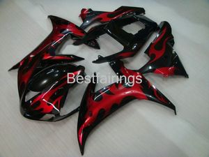 Kit de carénage de moulage par Injection pour YAMAHA R1 2002 2003, flammes rouges en noir, YZF R1 02 03 VB25, offre spéciale