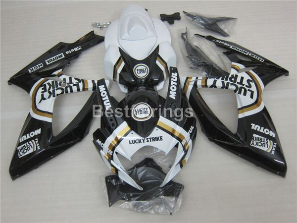 Offre spéciale kit de carénage de moulage par injection pour SUZUKI GSXR600 GSXR750 2006 2007 carénages blanc noir GSXR 600 750 06 07 BF45