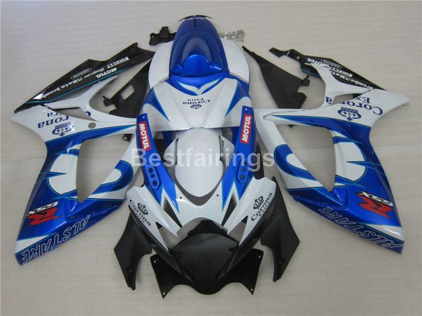 Kit de carénage de moulage par Injection pour SUZUKI GSXR600 GSXR750 2006 2007, bleu, noir, blanc, GSXR 600 750 06 07 CV45, offre spéciale