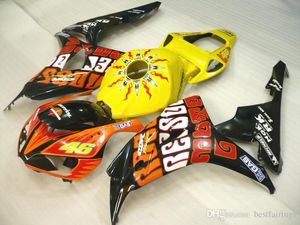 Venda imperdível Carenagens de moldagem por injeção para Honda CBR1000RR 2006 2007 amarelo laranja kit carenagem CBR 1000 RR 06 07 SD37