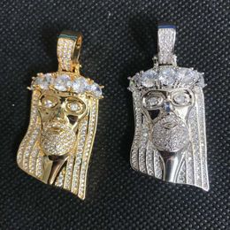 Pendentif jésus plaqué or, Micro insertion avec diamant Moissanite VVS, pour leader de tendance, offre spéciale
