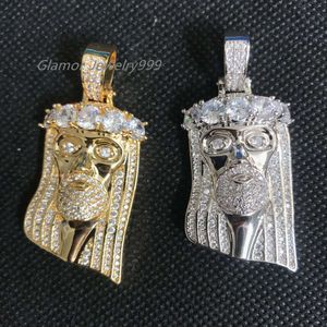 Offre spéciale pendentif jésus Sier plaqué or Micro Insert avec pendentif diamant Vvs Moissanite pour leader de tendance