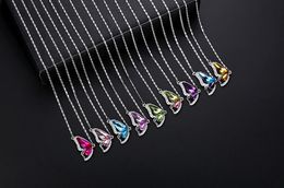 Venta caliente Joyería nueva moda diamante completo alas de mariposa collar cadena cadena WFN075 (con cadena) orden de mezcla 20 piezas mucho