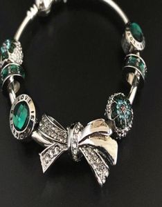 Offre spéciale bijoux de qualité supérieure 925 argent femmes diamants arc Bracelets bracelet manchette cadeau chaîne grand trou perle Bracelet2815997