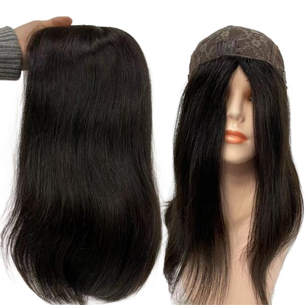 Offre spéciale perruques juives 100% cheveux humains européens 4x4 haut en soie pleine main droite casher perruque juive couleur noire pour femme