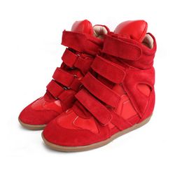 Hot Sale-JINGKUBU Nieuwe Koe Suede Laarzen Vrouwen Mode Casual Schoenen Voor Vrouw Amerika En Europa Verhoogd Binnen Schoenen Vrouw grote Maat 35-40