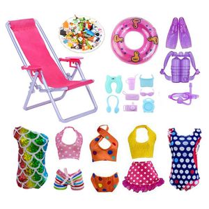 Diy Dolls House Accessories and Furniture Kawaii 5 Swimsuits+10 Beverage Bottles +14 for Barbie DIY Camouflage Toys Suitable for Swimming in Pool Facilities