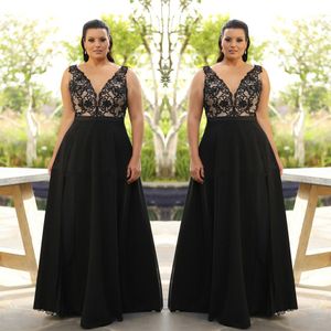 Hot koop kant plus size prom jurken plunging nek kant split avondjurken vloer lengte chiffon formele jurk SD3455