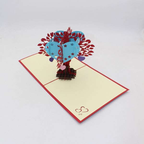 Laser Cut Love Heart 3D Pop Up Carte De Voeux Carte Postale Invitations De Mariage Saint Valentin Festive Party Supplies