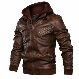 Hot Koop Lederen Jassen Mannen Herfst Winter Mannen Biker Kunstleer Jassen Casual Motorfiets PU Jas Met Capuchon Herenkleding MY975 I9qQ #