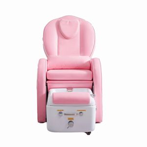 Gran oferta, silla de salón sin tubería para Spa eléctrica de lujo con luz Led, silla de pedicura rosa para manicura con hidromasaje