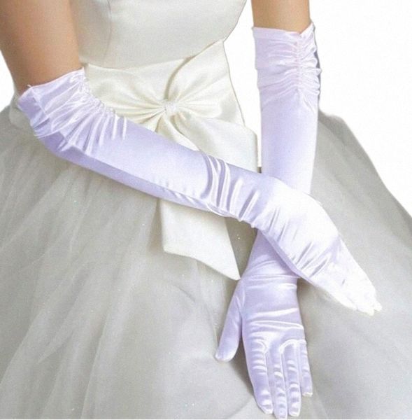 Venta caliente LG Guantes nupciales Blanco Marfil Negro Pequeño plato plano bordado con guantes de dedo Accesorios de boda x5aT #