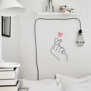 Offre spéciale amour geste autocollant Mural amour romantique fond décoration de la maison Art Mural décalcomanies autocollants créatifs mignon papier peint