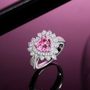 Bague en argent Sterling S925 en forme d'amour, diamant à haute teneur en carbone, Imitation Zircon, bijoux de haute qualité, cadeau de mariage pour femmes, offre spéciale