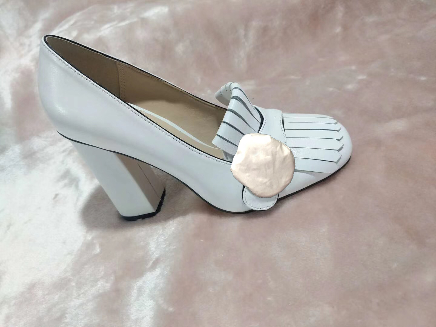 Sıcak Satış-Lüks Tasarımcı Yüksek Topuklu Tekne Ayakkabı Bahar Sonbahar Seksi Bar Ziyafet Kadın Ayakkabı 10 cm Metal Toka Kalın Topuk Ayakkabı 34-42