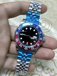 Gran oferta de lujo de alta calidad 2018 Basel World 40mm GMT 126710 rojo y azul bicolor Pepsi cerámica hebilla plegable reloj automático para hombre