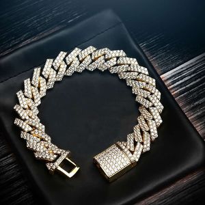 Vente chaude Luxury Femmes Iced Out Bijoux Bracelet de chaîne de liaison cubaine diamant